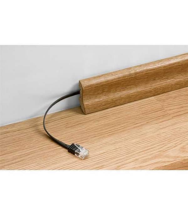 Cablu plat Cat6A UTP 0.5m 500MHz RJ45 cupru galben Goobay - imagine 3