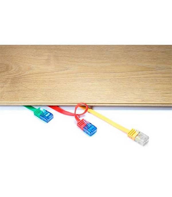 Cablu plat Cat6A UTP 0.5m 500MHz RJ45 cupru galben Goobay - imagine 5