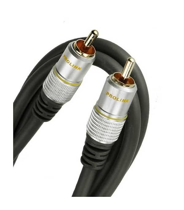 Cablu RCA mufa tata x1 din ambele parti 5m aurit negru PROLINK TCV3010-5.0
