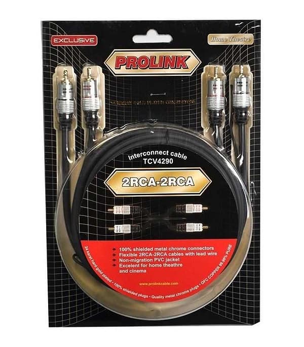 Cablu RCA mufa tata x2 din ambele parti 3m negru PROLINK TCV4270-3.0 - imagine 2