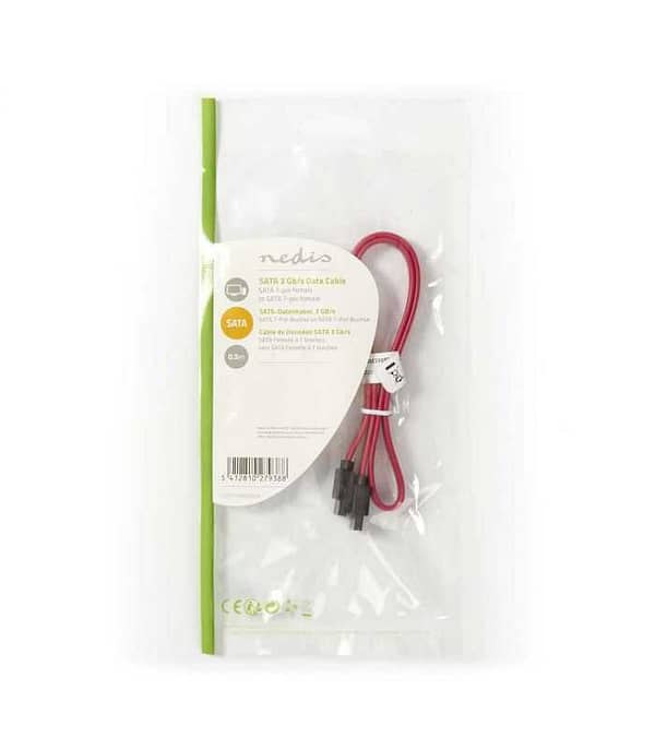 Cablu SATA 3Gb/s date 7-pin mama-mama 0.5 m rosu Nedis - imagine 3