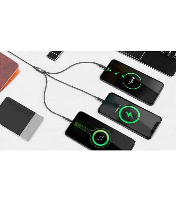 Cablu USB 3in1 1m Lighning iPhone TYPE C si micro USB REBEL RB-6005-100-B - imagine 3