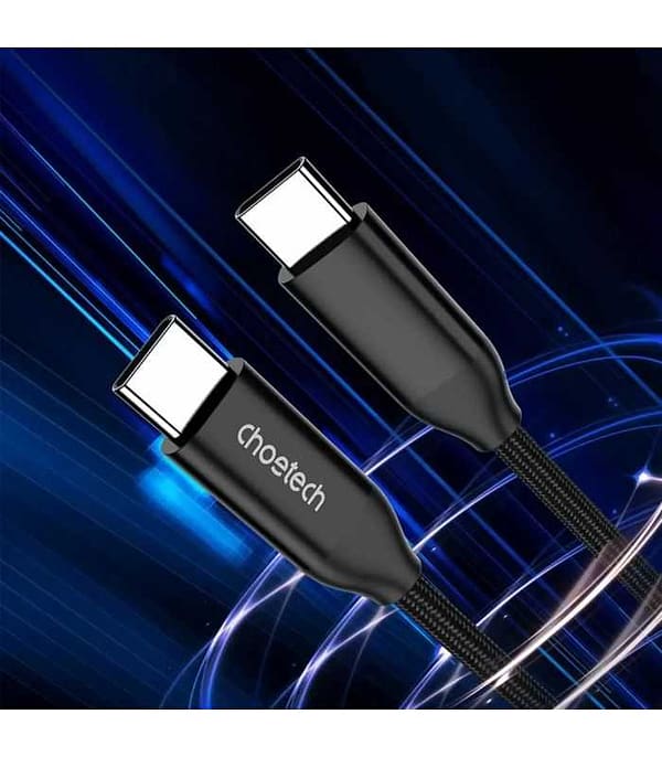 Cablu USB type C - USB type C PD 240W 5A 1m negru textil Choetech XCC-1035-BK - imagine 2