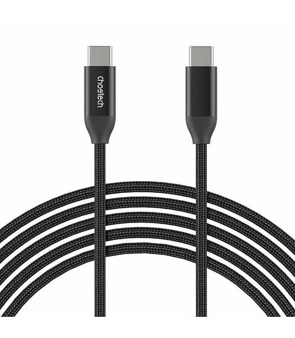 Cablu USB type C - USB type C PD 240W 5A 1m negru textil Choetech XCC-1035-BK - imagine 3