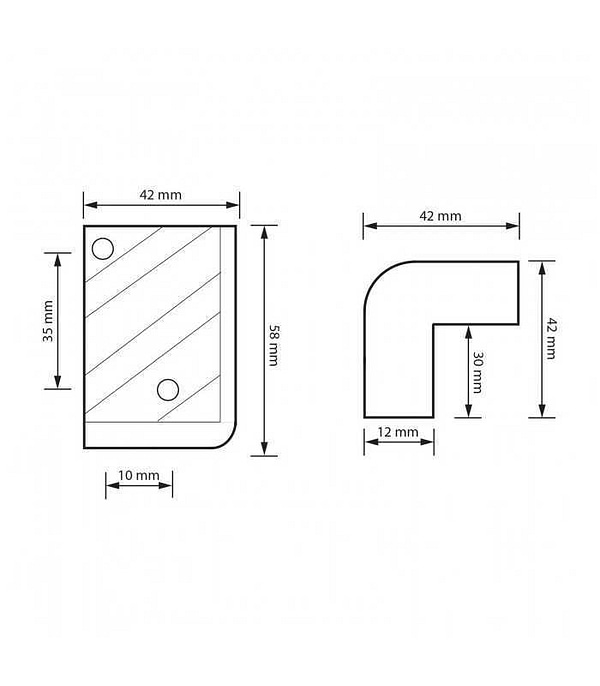 Coltar de protectie pentru incinte acustice 58x42x42mm - imagine 2