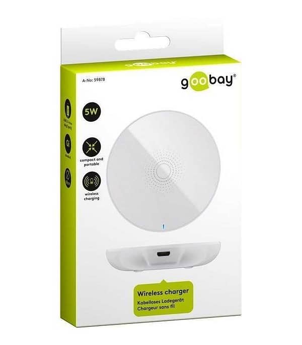 Incarcator fara fir wireless 5W 1A alb pentru dispozitive standard QI Goobay - imagine 5