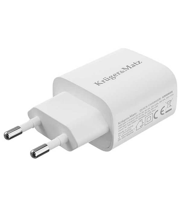 Incarcator rapid de retea USB tip A si USB type C 30W PD 3.0 + QC 3.0 Kruger&Matz KM0855 - imagine 2