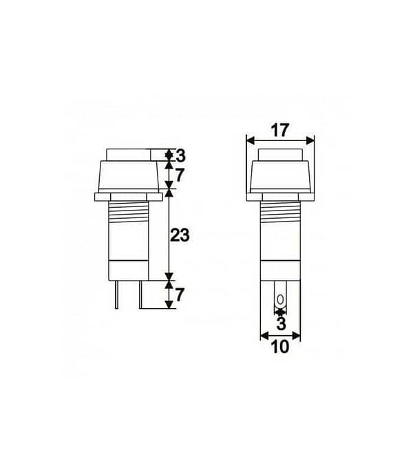 Intrerupator 1 circuit 1A 250V OFF-ON negru 09024FK cu retinere - imagine 2