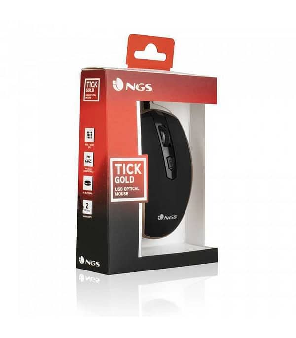 Mouse optic USB 800/1600dpi auriu NGS - imagine 3