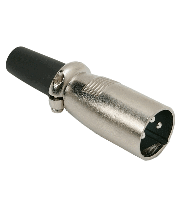 Mufa XLR 3 poli tata cu protectie pentru cablu din cauciuc