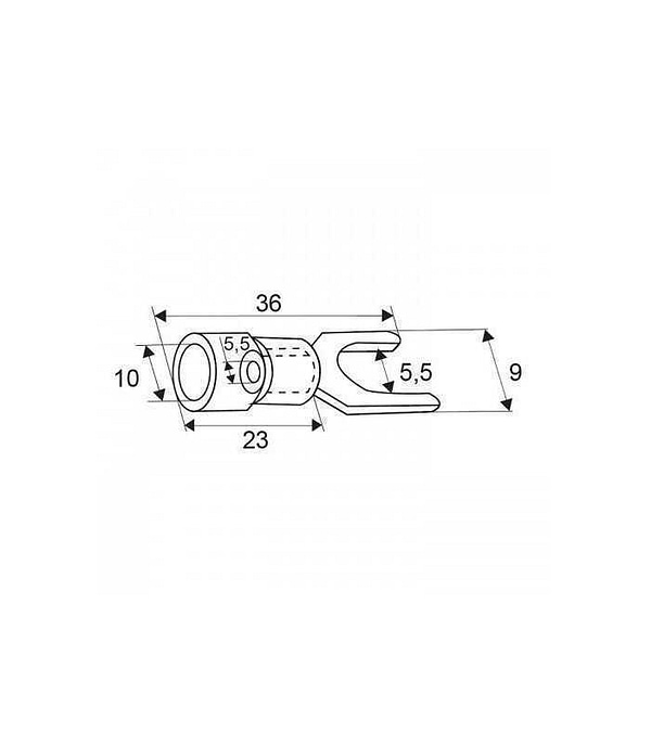 Papuc izolat furculita 5.5x5.5mm aurit cu protectie negru - imagine 2