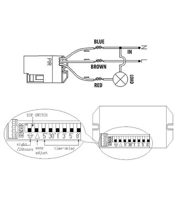 Senzor PIR senzor extern 800W 360grade MCE32 - imagine 3