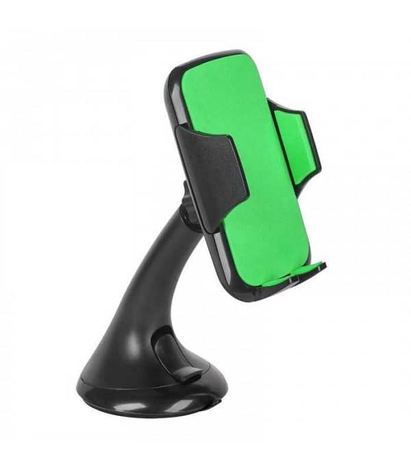 Suport telefon universal auto negru-verde pentru bord parbriz