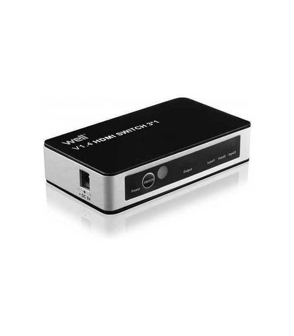 Switch HDMI 3 intrari 4K V1.4 cu telecomanda Well