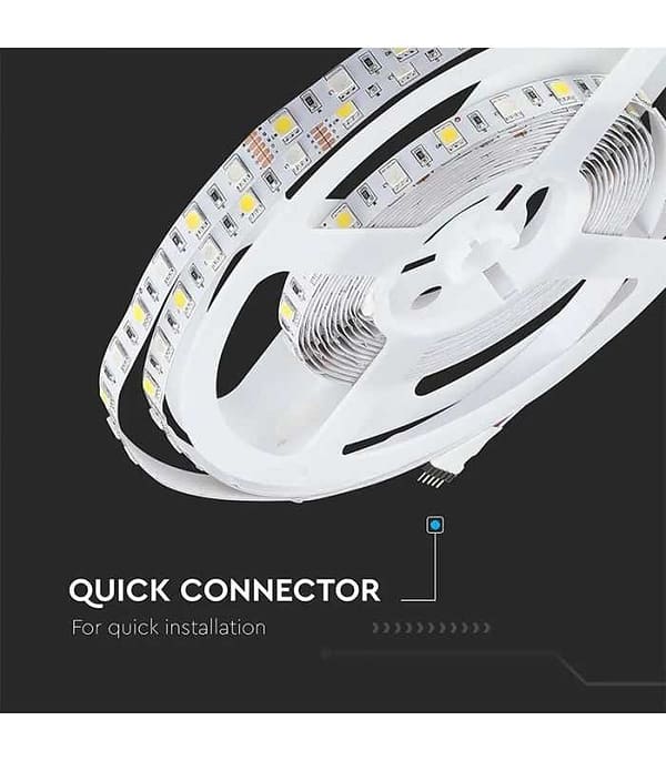 Banda LED SMD5050 60LED/m RGB +alb rece 6500K 12V IP20 5m V-TAC SKU-212159 - imagine 7