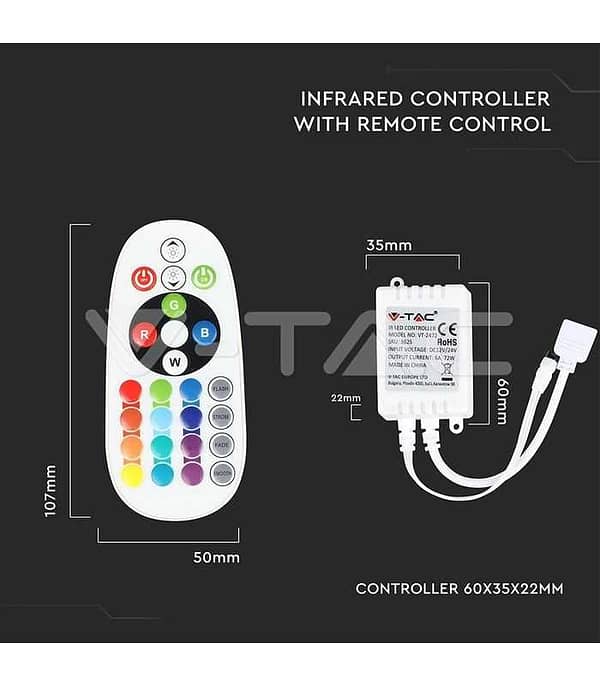 Controller LED RGB 24 butoane 12V/6A 24V/72W V-TAC - imagine 5