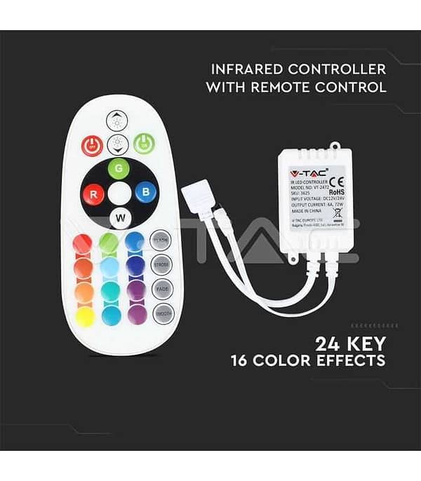 Controller LED RGB 24 butoane 12V/6A 24V/72W V-TAC - imagine 6