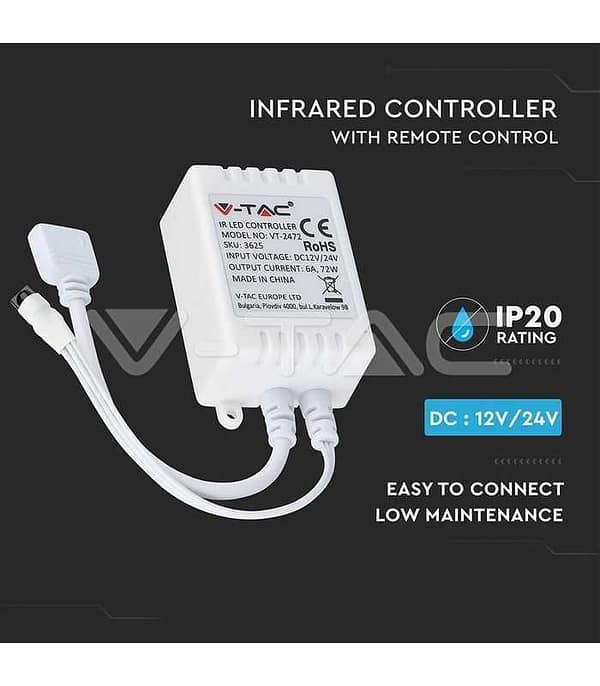 Controller LED RGB 24 butoane 12V/6A 24V/72W V-TAC - imagine 7