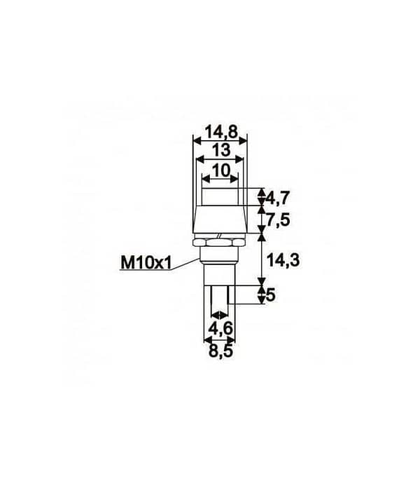 Intrerupator buton cu apasare 1 circuit 2A 250V OFF-ON cu retinere negru 09068FK - imagine 2
